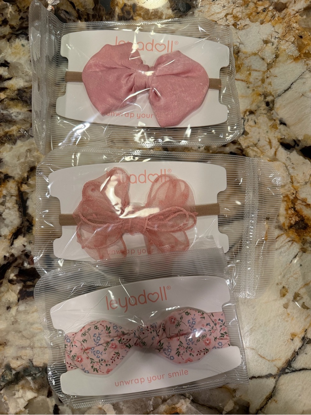 Pink Bow Headband Trio for Kids